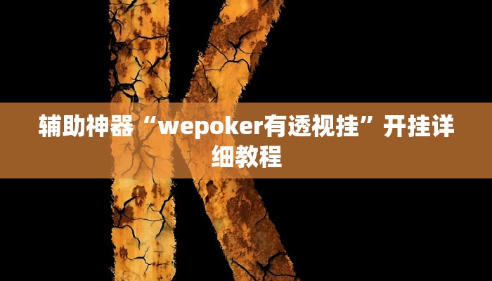 辅助神器“wepoker有透视挂”开挂详细教程