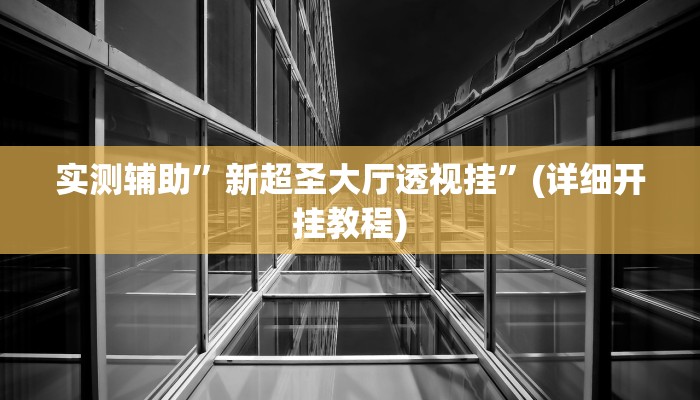 实测辅助”新超圣大厅透视挂”(详细开挂教程)