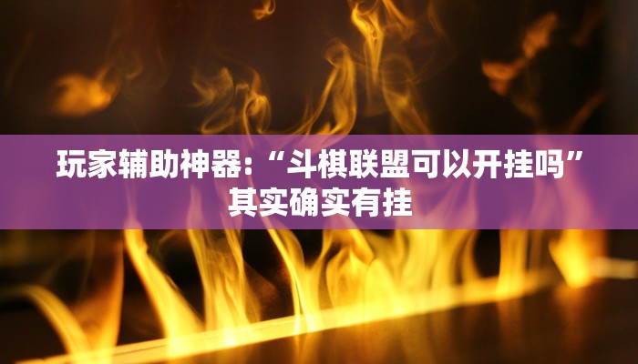 玩家辅助神器:“斗棋联盟可以开挂吗”其实确实有挂
