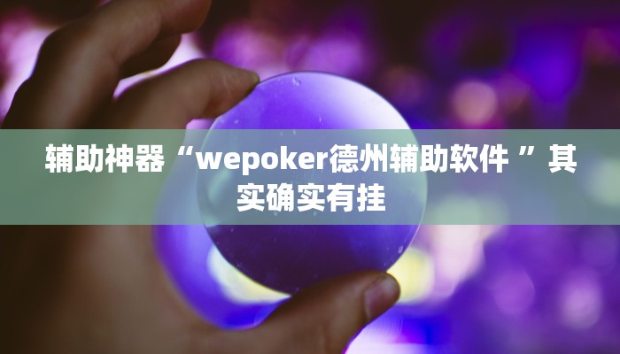 辅助神器“wepoker德州辅助软件 ”其实确实有挂
