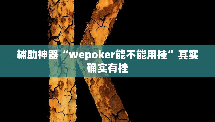 辅助神器“wepoker能不能用挂”其实确实有挂